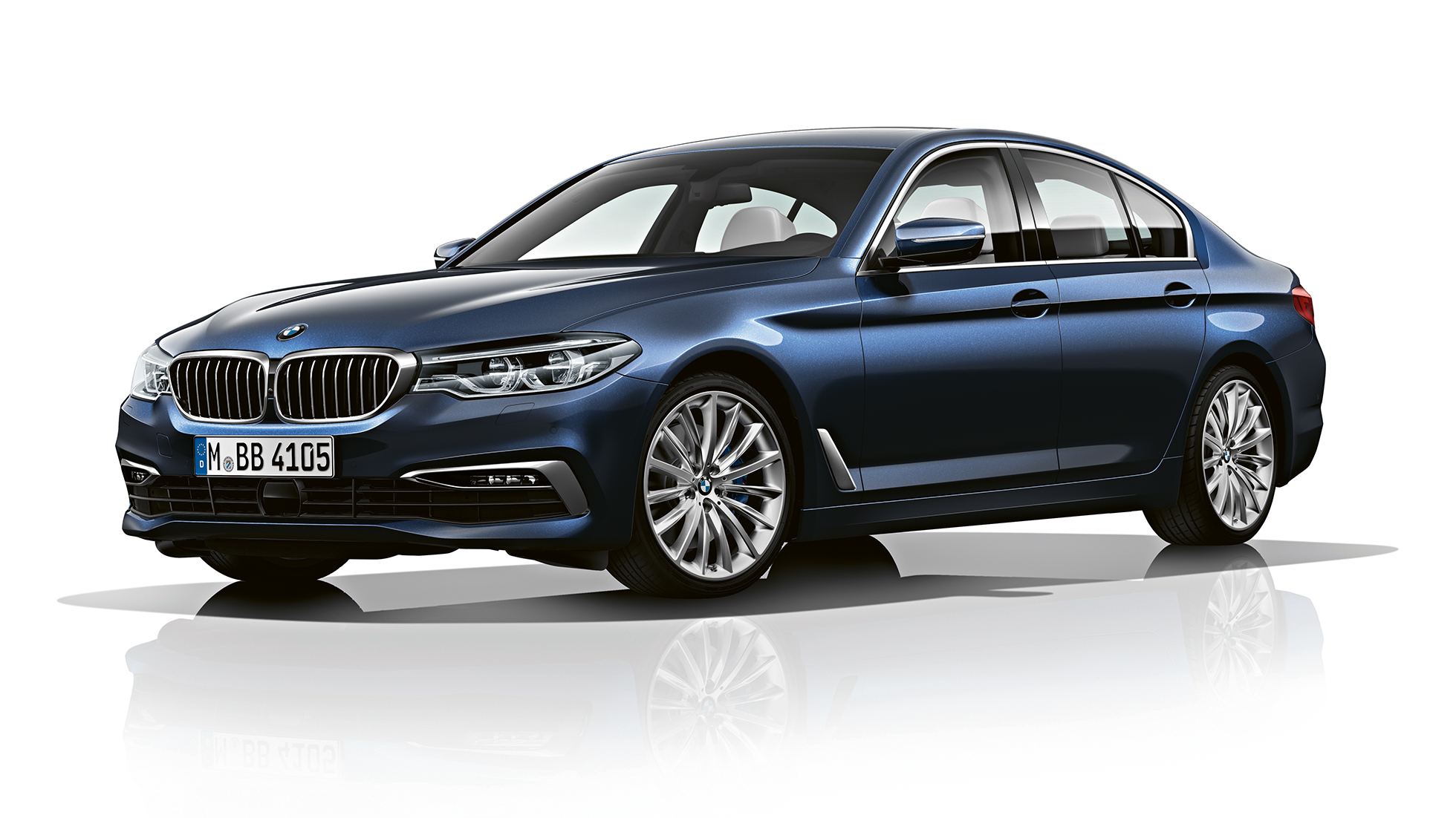 Luxury Line vue de trois quarts avant BMW Série 5 Berline Luxury Line BMW Série 5 Berline 540d Berline G30 Imperialblau Brillanteffekt metallic vue de trois quarts avant
