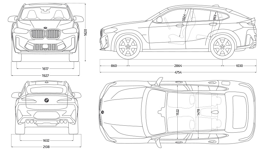 BMW X4 M Competition F98 LCI restylage 2021 vue de profil en stationnement BMW X4 M Competition F98 LCI restylage 2021 vue de profil en stationnement