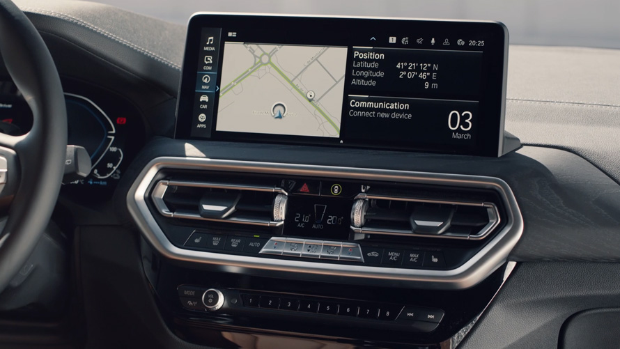 Écran d’information central de la BMW X3 G01 2021 Écran d’information central de la BMW X3 G01 2021