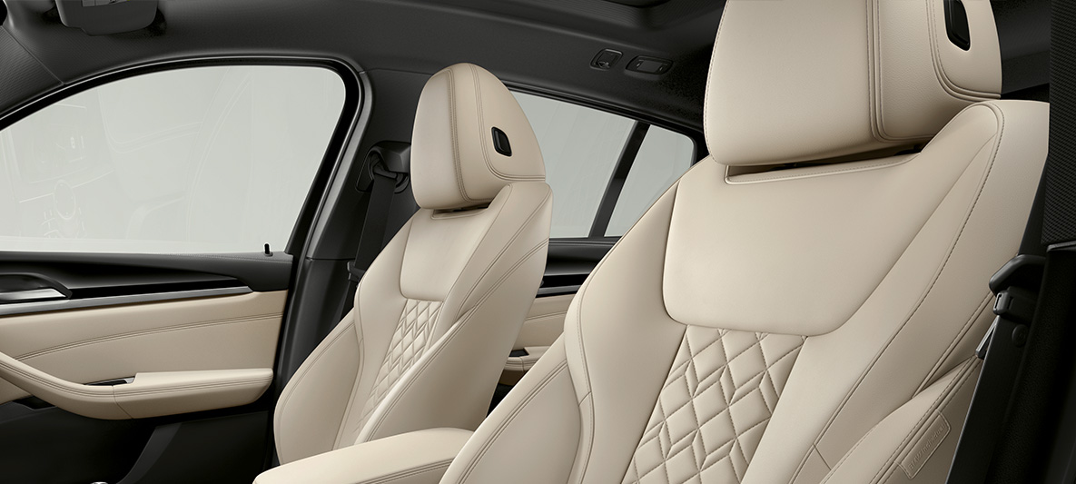 Intérieur cuir étendu Merino Elfenbeinweiß BMW Individual, BMW X4 Intérieur en cuir étendu Merino Elfenbeinweiß BMW Individual, BMW X4 G02 2018, intérieur