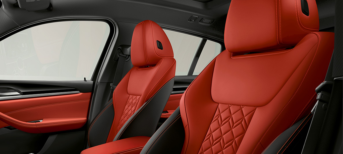 Intérieur cuir étendu Merino Fionarot/Schwarz BMW Individual, BMW X4 Intérieur cuir étendu Merino Fionarot/Schwarz BMW Individual, BMW X4 G02 2018, intérieur