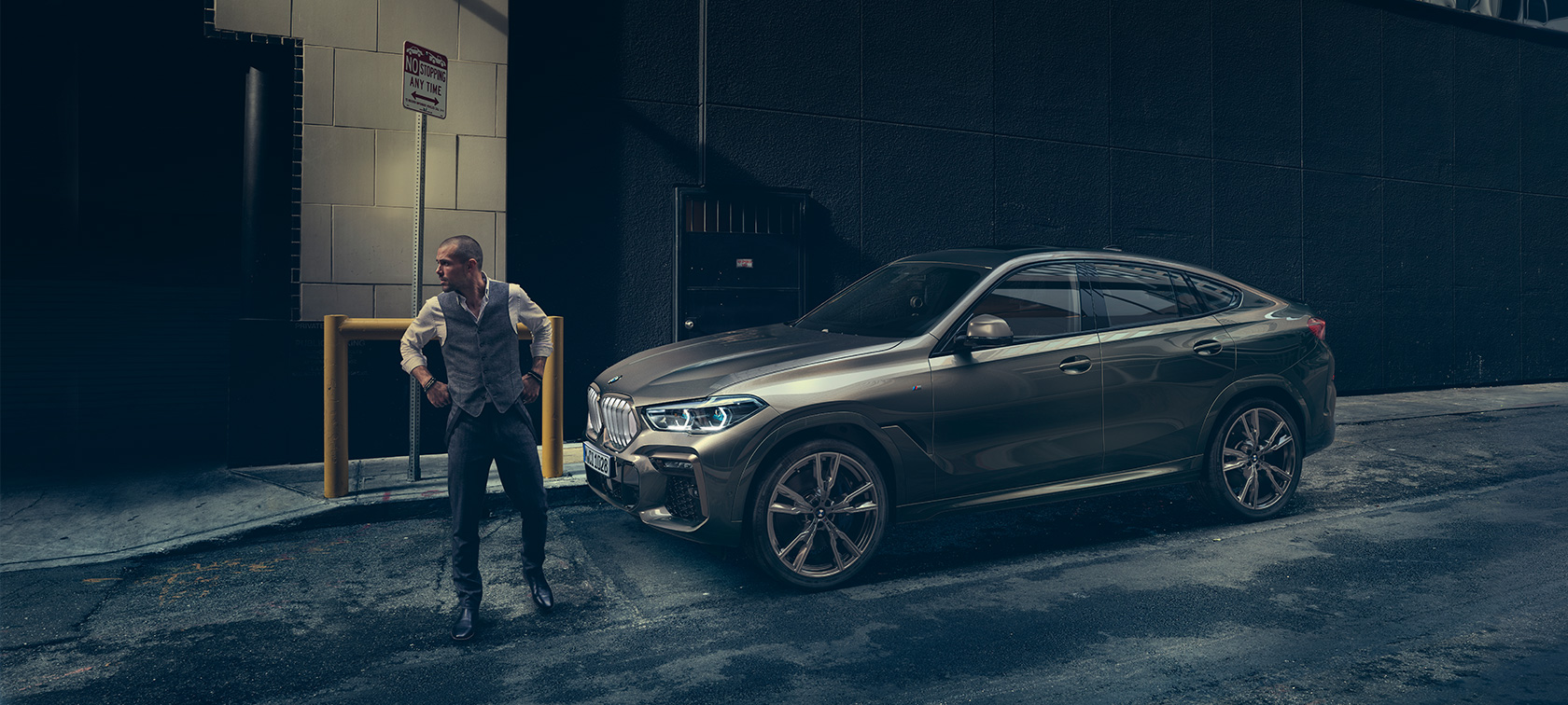 BMW X6 G06 2019 en Manhattan metallic, vue de trois quarts avant