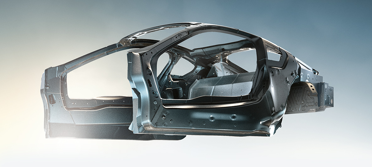 Vue détaillée de la carrosserie légère BMW Vue détaillée de la carrosserie légère BMW EfficientDynamics